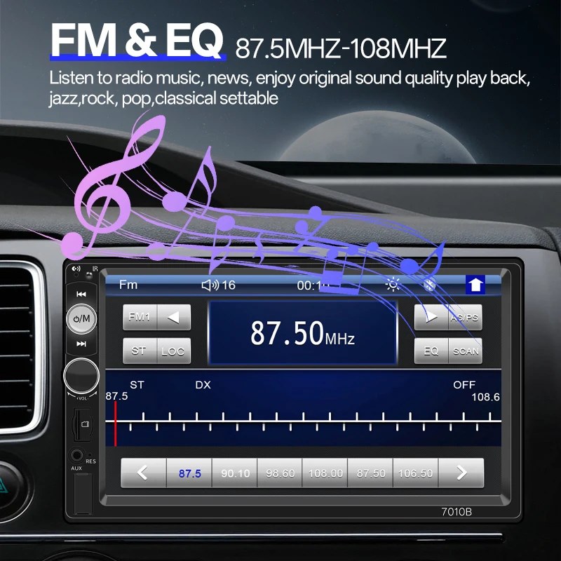 2din Car Radio Carplay Android Auto 7" Touch Screen Stereo Multimedia MP5 Player