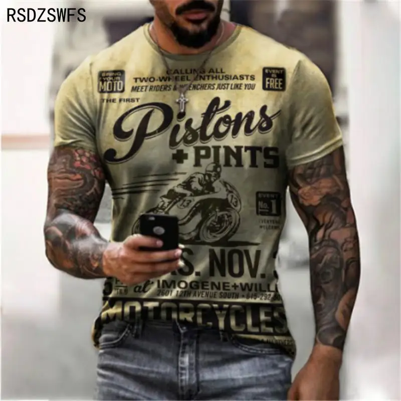 Summer Men's T-Shirt Street Retro Fashion Ethnic Style Pattern Printing 3D Clothes Large Size Men’s Top Loose Pullover T-Shirts |