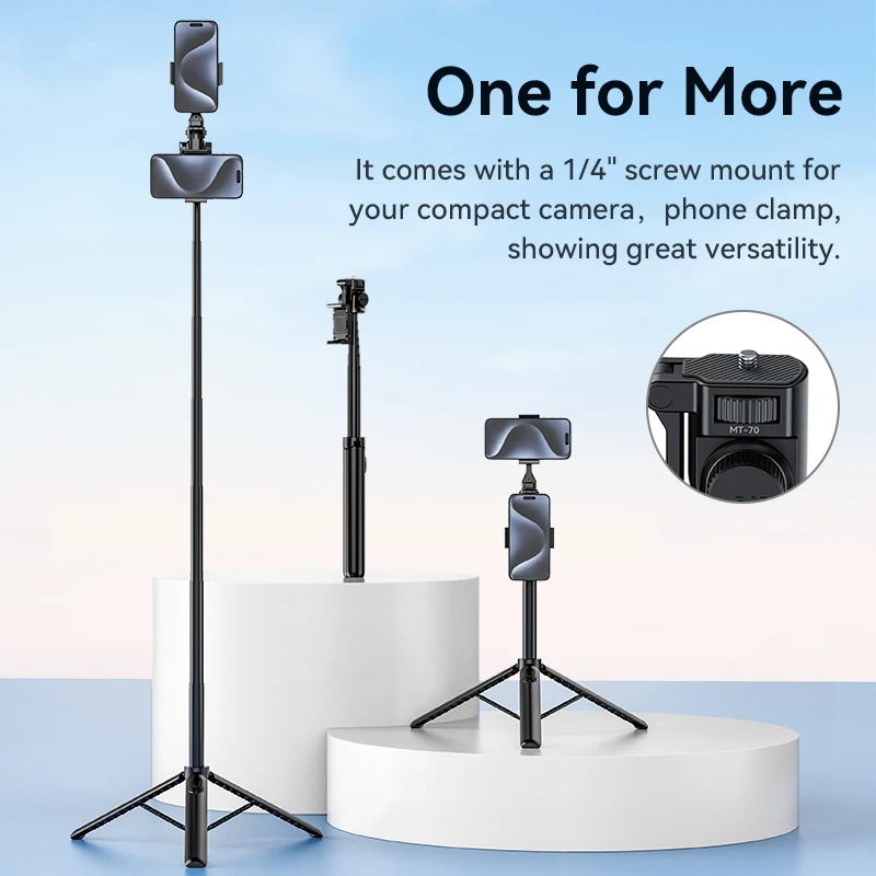 Ulanzi MT-70 Selfie Stick Tripod with Remote Control 360° Rotation Portrait Landscape for phone photograph Livestreaming vlog