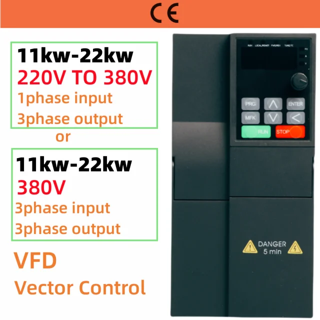 Variateur de fréquence 22kw, 220V à 380V, économique, VFD, variateur de  vitesse moteur, 11kw, 15kw, 18,5 kw - AliExpress