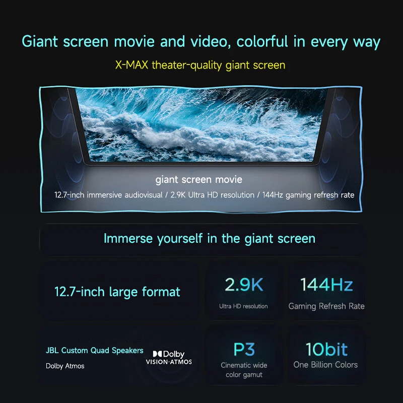 Lenovo Tablet Xiaoxin Pad pro 12.7 2025 MTK Dimensity 8300 CPU 2.9k 144Hz Screen 10200mAh large batter JBL Quad Speakers 5