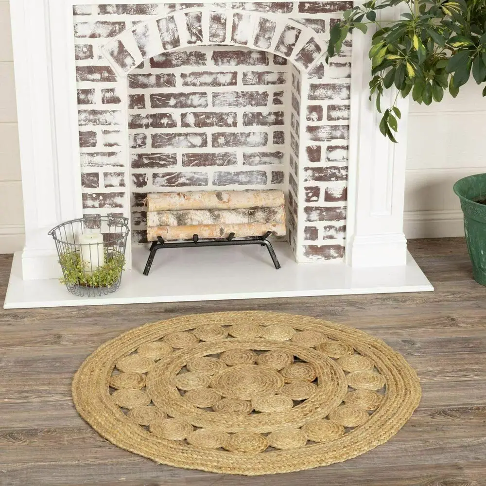 

Rug 100% Natural Jute Reversible Braided Style Carpet Living Modern Area Rug- bedroom home rugs carpets for living room