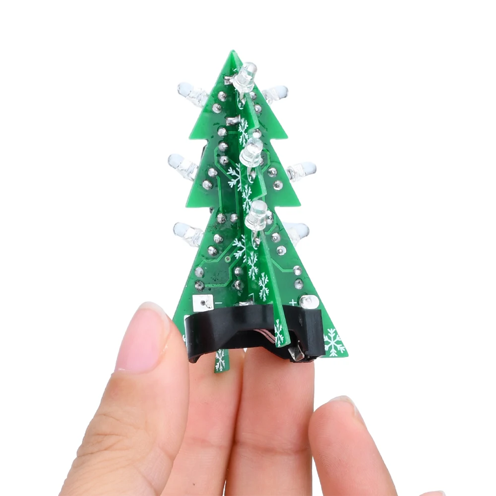 Albero di Natale a LED, kit di saldatura elettronica fai te colorato 3D albero di Natale modulo fai te kit di assemblaggio elettronico per saldatura pratica apprendimento (set fai te