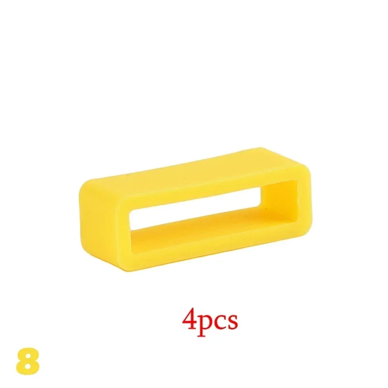 Rubber Silicone Watch Band Keeper Loops - Set of 4 Strap Security Holders