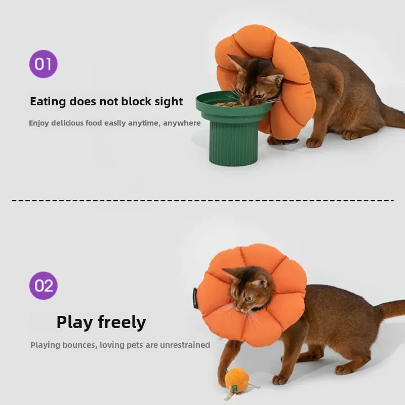 HiDREAM@ Adjustable Cat Cone Collar Soft, Cute ,Cute Waterproof, Anti-Bite Lick Wound Healing Safety Flower Cat Recovery Collar 6