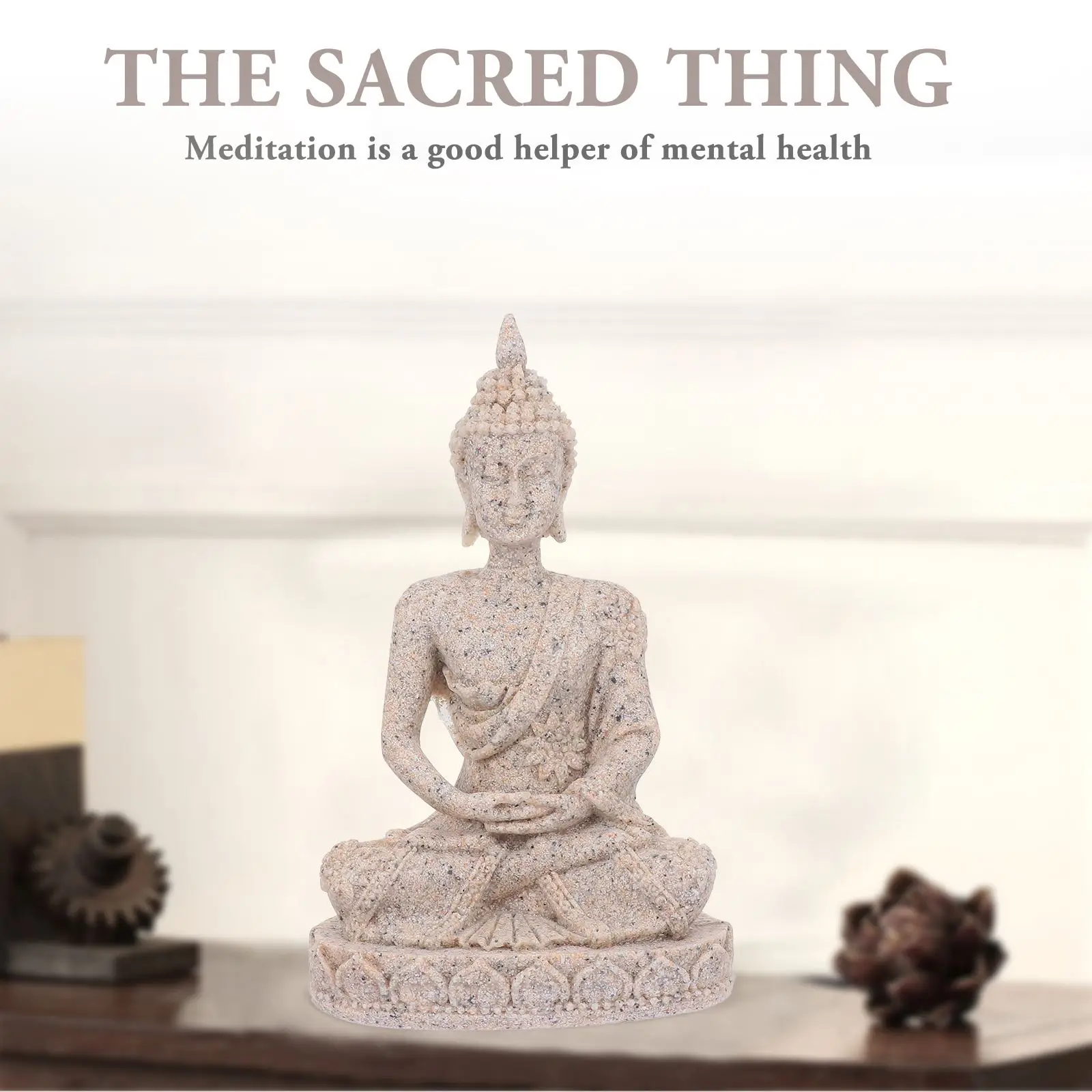 Sandstone Fish Tank Buddha Statue Aquarium Decoration Pet Products Unique Landscape Design Vivid Statues Tank Decor Fish