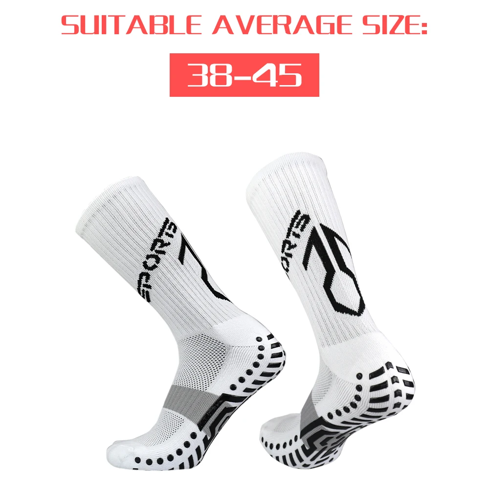 Outdoor Sports Football Socks Running Socks Anti Slip With Rubber Pad Athletic Compression Socks For Men / Women