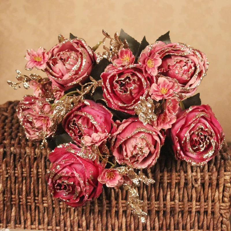 

Simulation Peony Flower Set Fake Flower Living Room Bonsai European Silk Flower