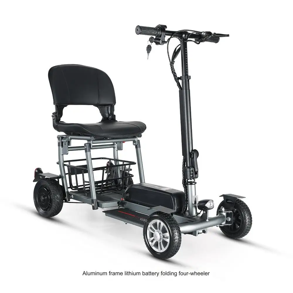 New 4 wheel electric scooter for disabled people travel folding scooter Aluminum alloy small folding four wheel electric vehicle
