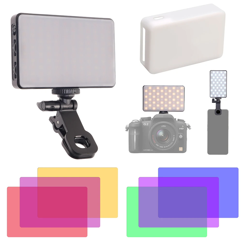 

120 LED Phone Light Selfie Light 5000Mah Rechargeable Clip Video Light Adjusted 3 Light Mode For Phone Camera Laptop Selfie Vlog