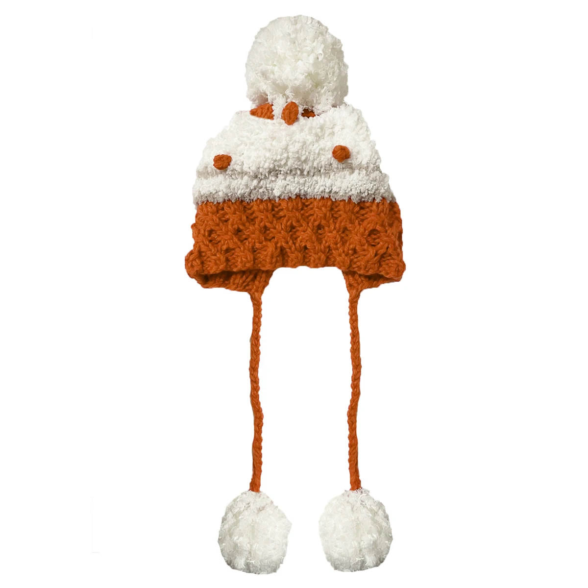 

BomHCS Winter Pompom Beanie Hat Women Fluffy Knit Crochet Cap Ear Cover