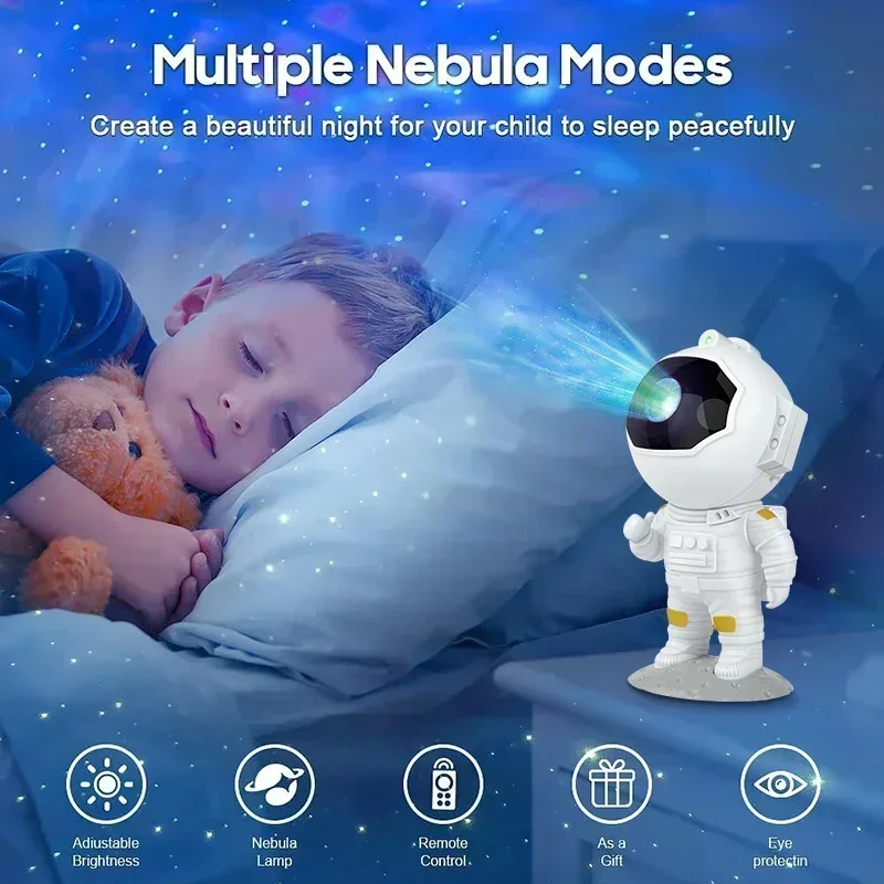 New Astronaut Galaxy Starry Projector Lamp LED Night Light Star Sky Night Lamp Bedroom Home Decorative Kids Birthday Christmas