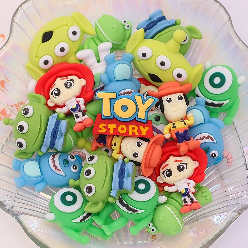 

10Pcs New Cute Cartoon Cartoon Monster Girl, Boys Series Series Flat Back Ornament Jewelry Bows Accessories Free Shipping