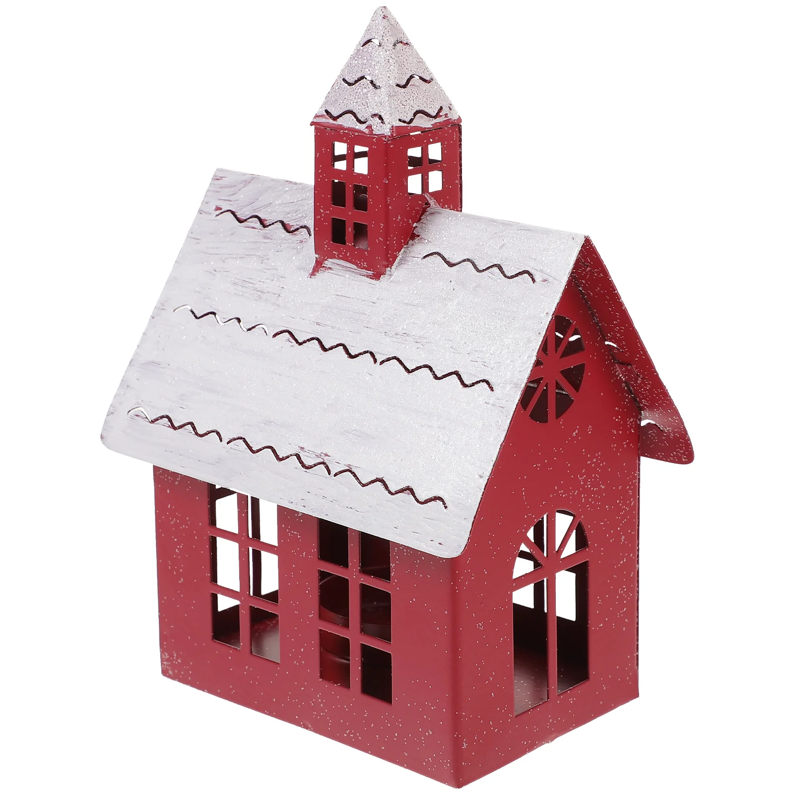 

Christmas Village Houses Metal Christmas Village Figurines Farmhouse Galvanized Tin House Desktop Ornament Xmas Holiday Mantel