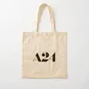 A24 Logo Black Cotton  Canvas Bag Casual Grocery Shoulder Bag Designer Women Foldable Handbag Travel Reusable Tote Fabric 1