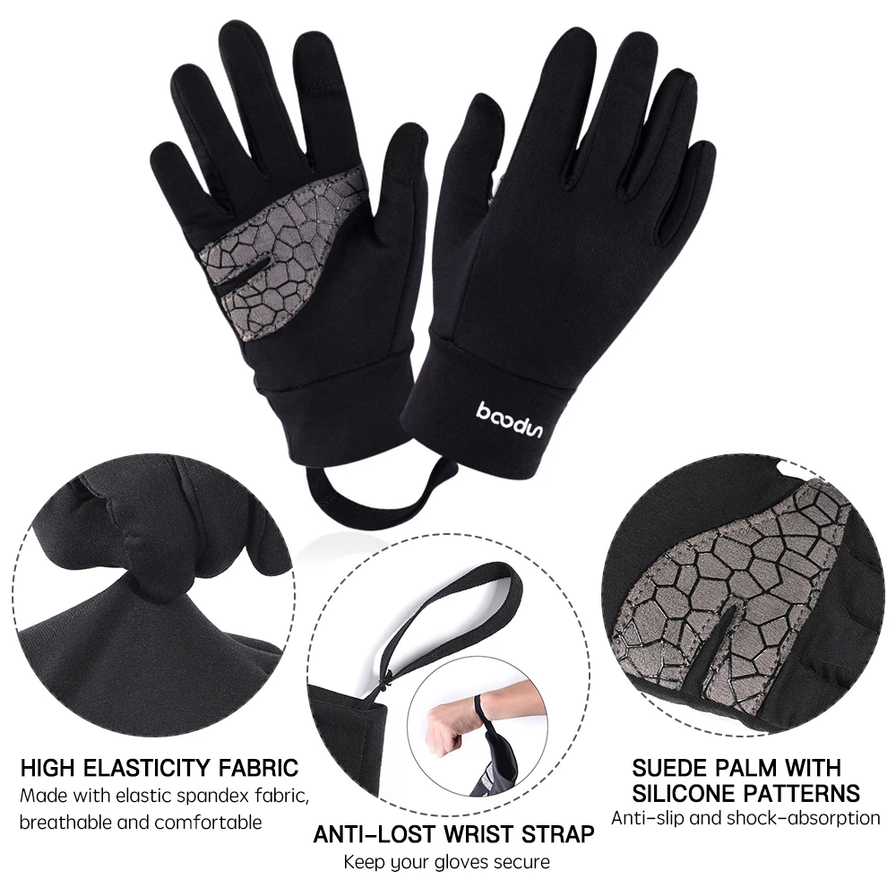 Youth Full-Finger Anti-Slip Cycling Gloves with Touch Screen Capability