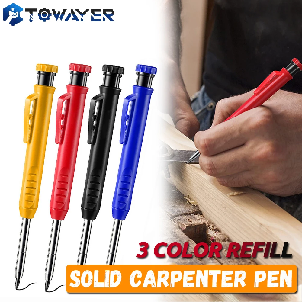 Solid Carpenter Pencil Set Woodworking Tools Mechanical Pencil Set  Construction Carpenter Marker Multi-box Refill Leads Scriber - AliExpress