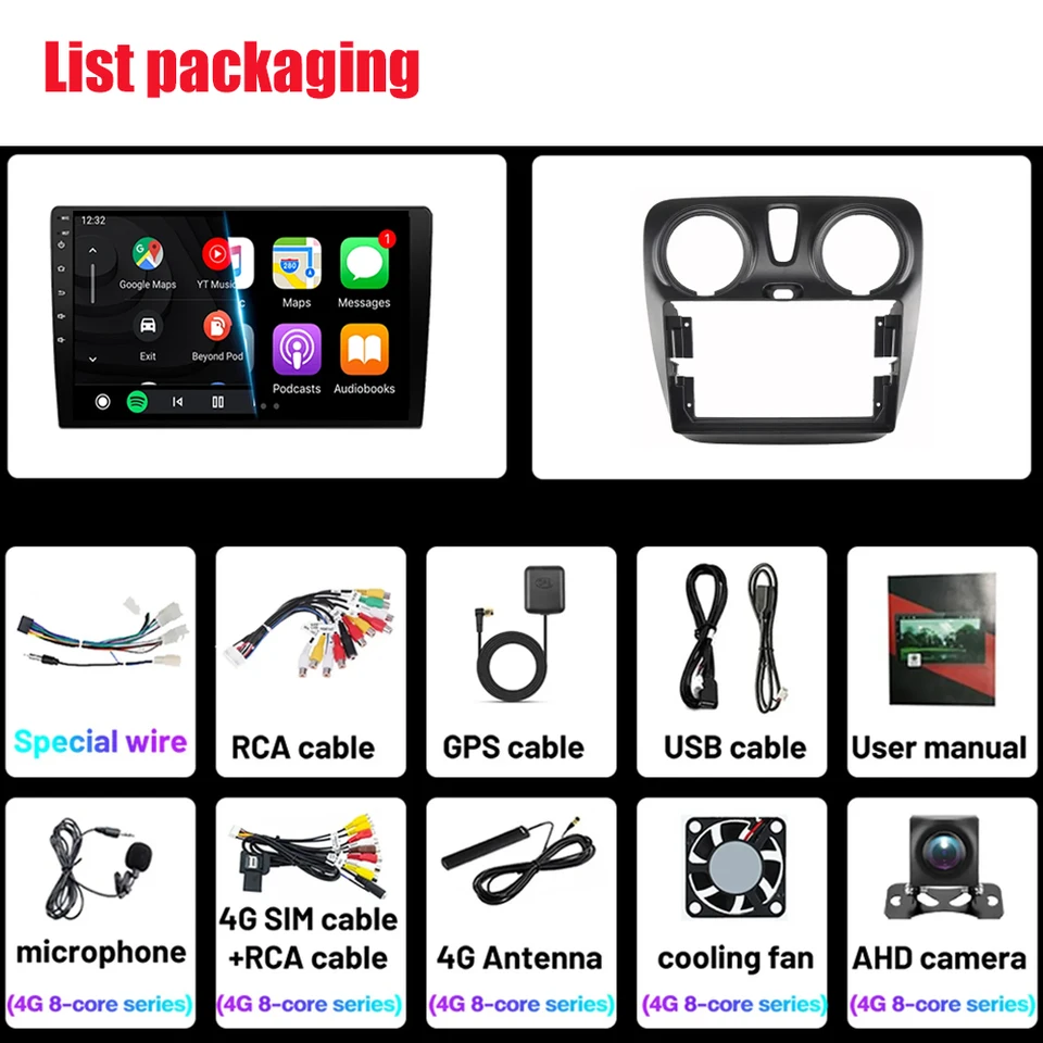 Autoradio Android 15 9" Pour Renault Lodgy 2021 / Dokker 2012-2020 - 4+64Go, CarPlay/Android Auto Sans Fil, GPS, Caméra
