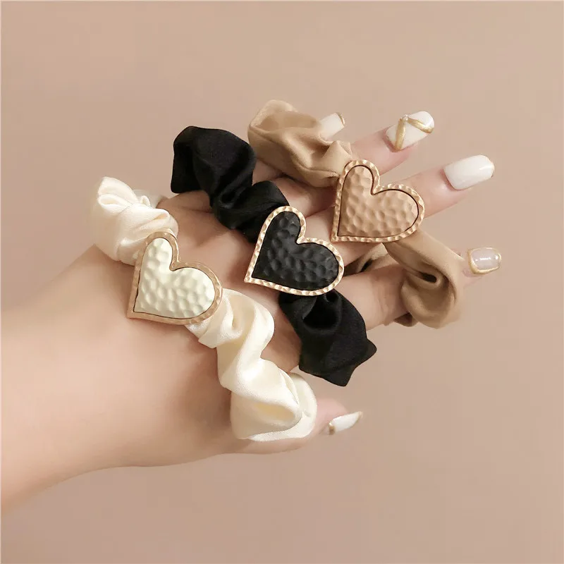 Simple Fashion Frosted and Matte Love Large Intestine Ring Headband Elegant Hair Band Korean Hairband Female Hair Accessories Wh