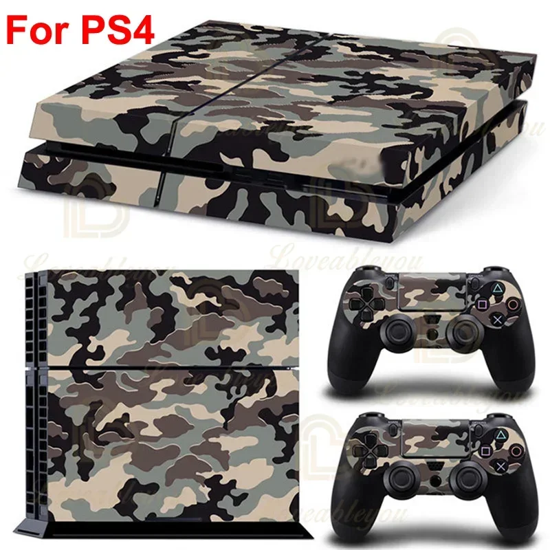 Camouflage Print PS4 Skin Sticker for Play Station 4 Console and Controllers for PS4 Gamepad Controller Sticker Decal