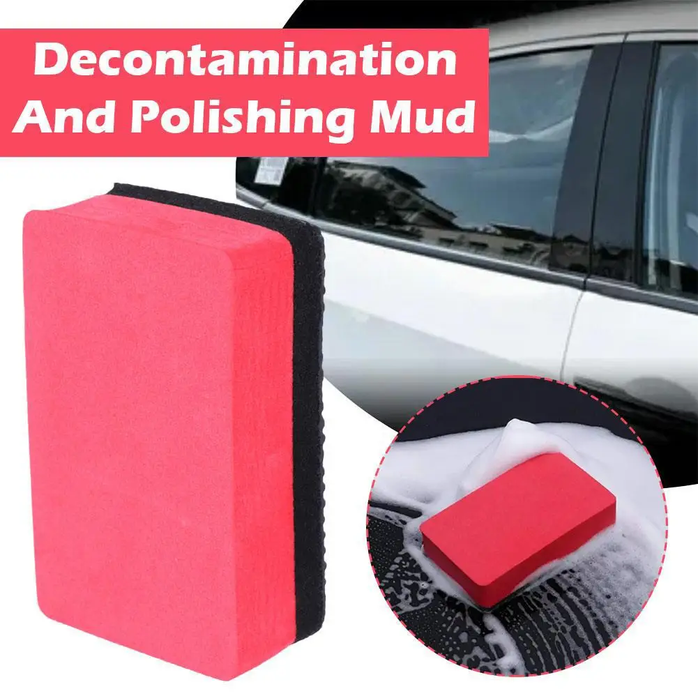 Car Clay Bar Decontamination Pad Sponge Block Cleaner Pad Polish Cleaning Eraser Wax Scrub Y9L5