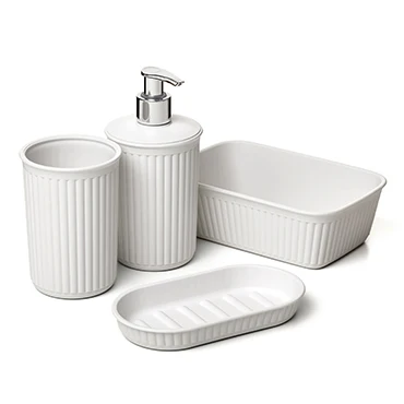 Set Tazza + Dispenser + Sapone + Organic. 0.7L Baobab/Pergamon Bianco