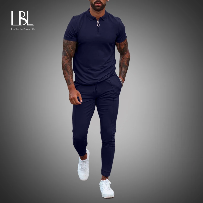 de ropa deportiva transpirable para hombre, camiseta de manga corta, chándal de moda para exteriores, trajes de chándal ajustados para correr, | - AliExpress