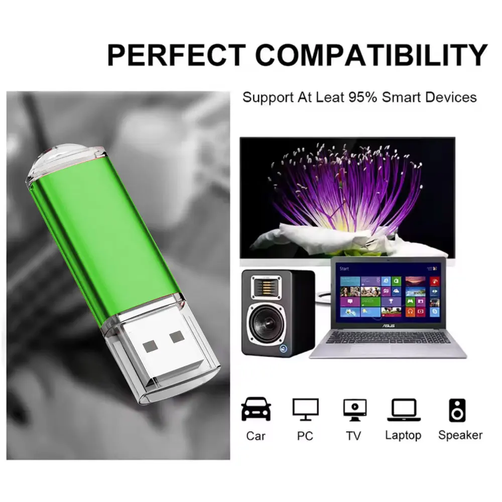 100개/세트 금속 USB 플래시 드라이브 64GB 32GB 8GB 4GB 메모리 플래시 USB 스틱 펜 드라이브 128MB 512MB 펜드라이브 2.0 무료 맞춤 로고