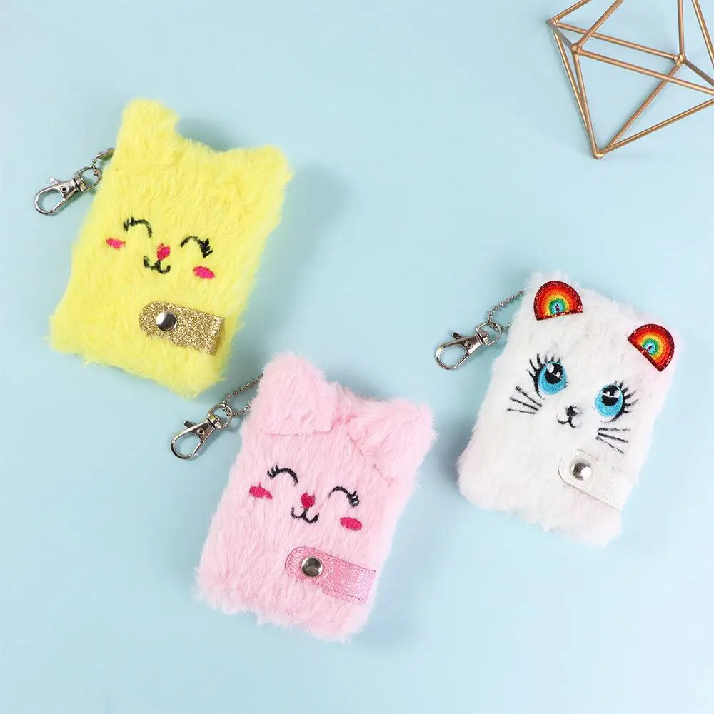 School Supplies Stationery Keychain Kawaii Books Pendant Journal Plush Notebook Furry Cats Cute Planner Cartoon Notebook