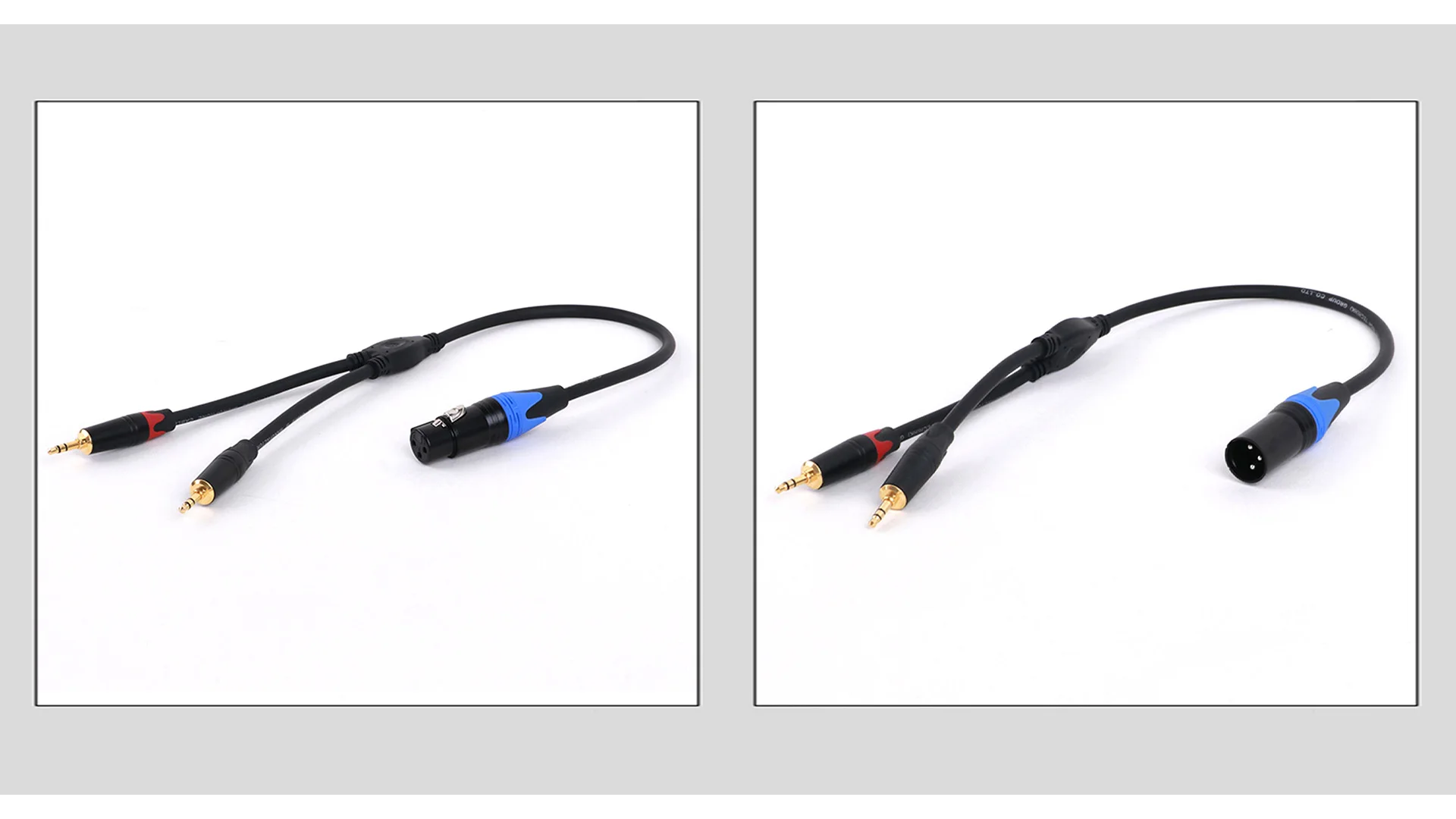 Guerguo 0,3 m 0,5 m 3-poliges xlr-Buchse/Stecker auf zwei 3,5-mm-Stereo-Stecker und-Splitter-Mikrofon kabel für Mixer-Lautsprecher verstärker – Detail 10