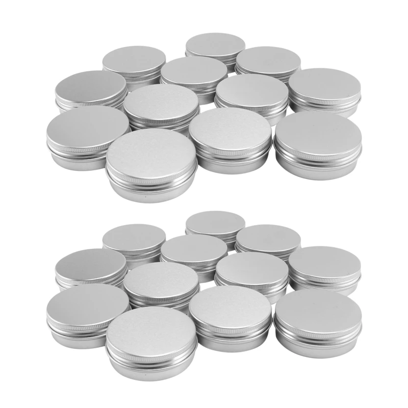 

24 X 50Ml Aluminium Make Up Pots 50Ml Capacity Empty Small Cosmetic/Candle/Spice Pots Tins Jars