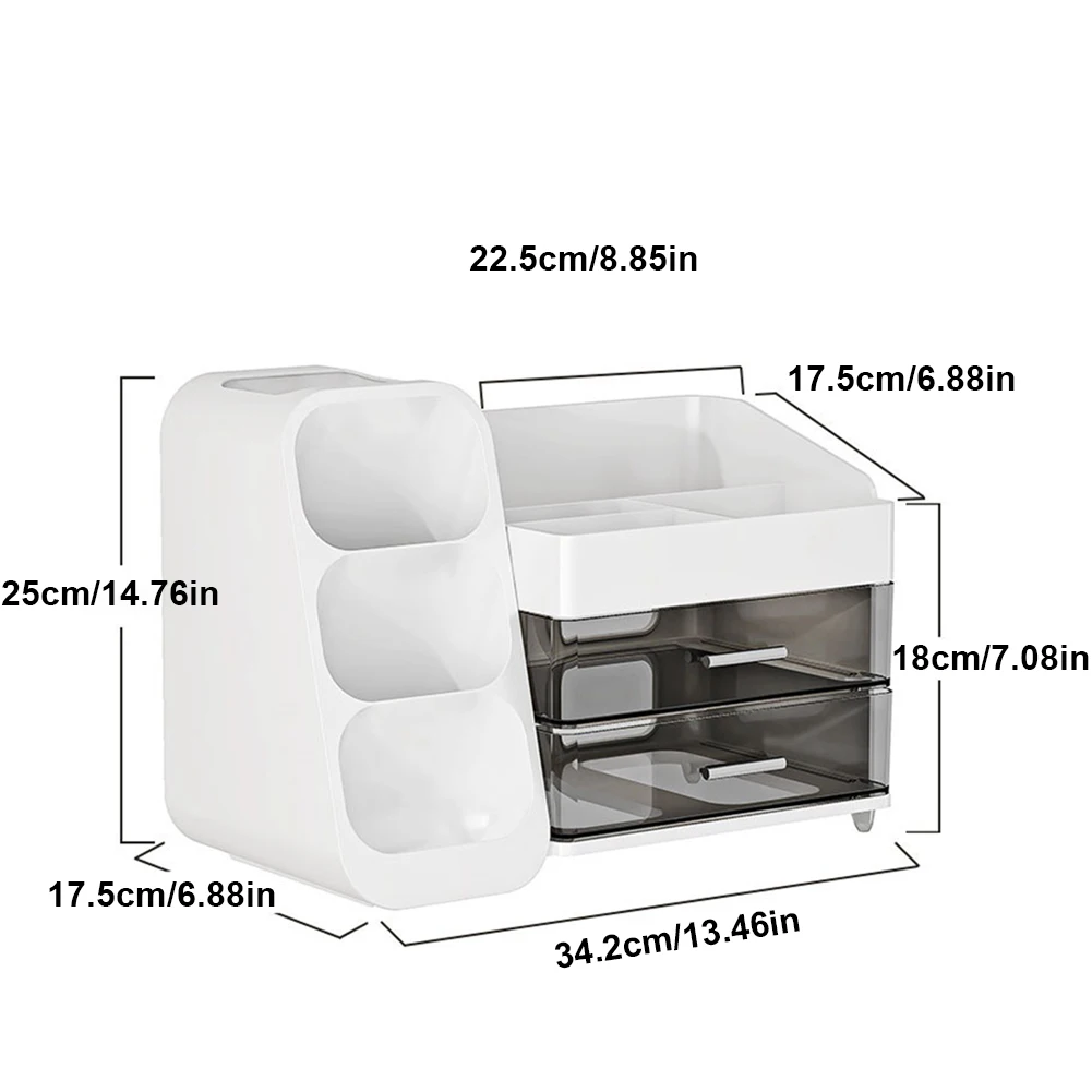 Plastic Desktop Organizer Cosmetic Container with Drawers Cosmetic Display Case Makeup Display Stand for Vanity Dressing Table 6