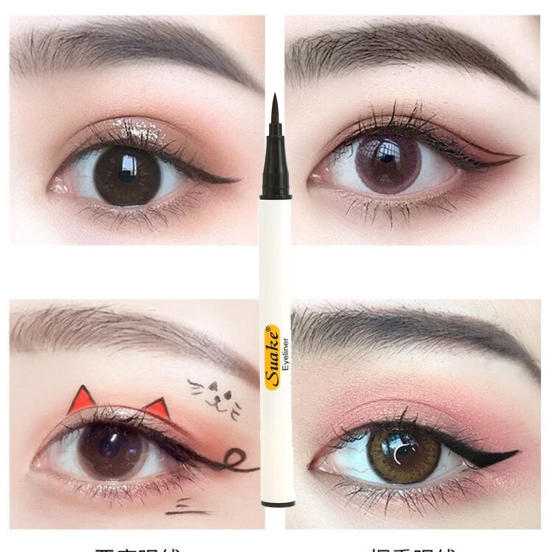 Eyeliner Pencils Eyeliner Pen Liquid Eyeliner Make-up Brown White Colored Eyeliner Pencil Waterproof Long-lasting Liquid Eye Liner Silkworm Pen Fast Dry Cosmetics for Eyes