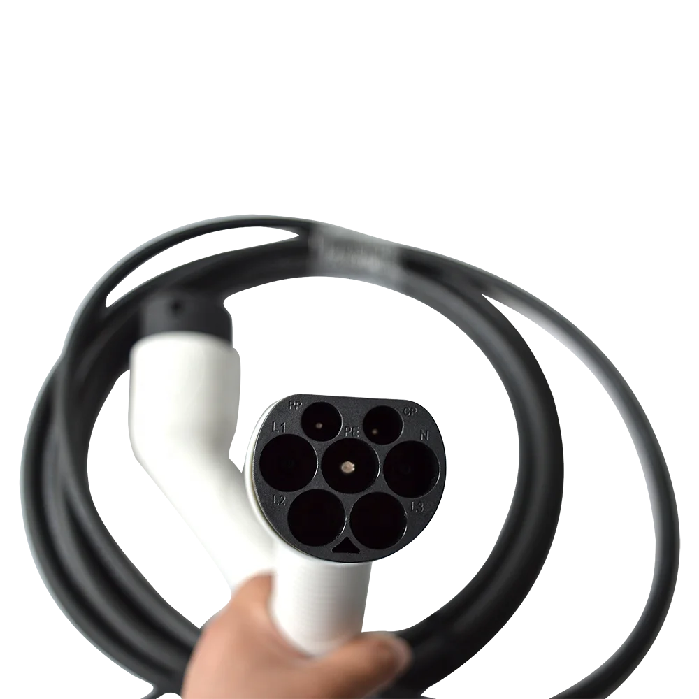 IEC-62196 Type2 To Type 2 3 Phase 380V 16A 32A Ev Charging TPU Cable 5M