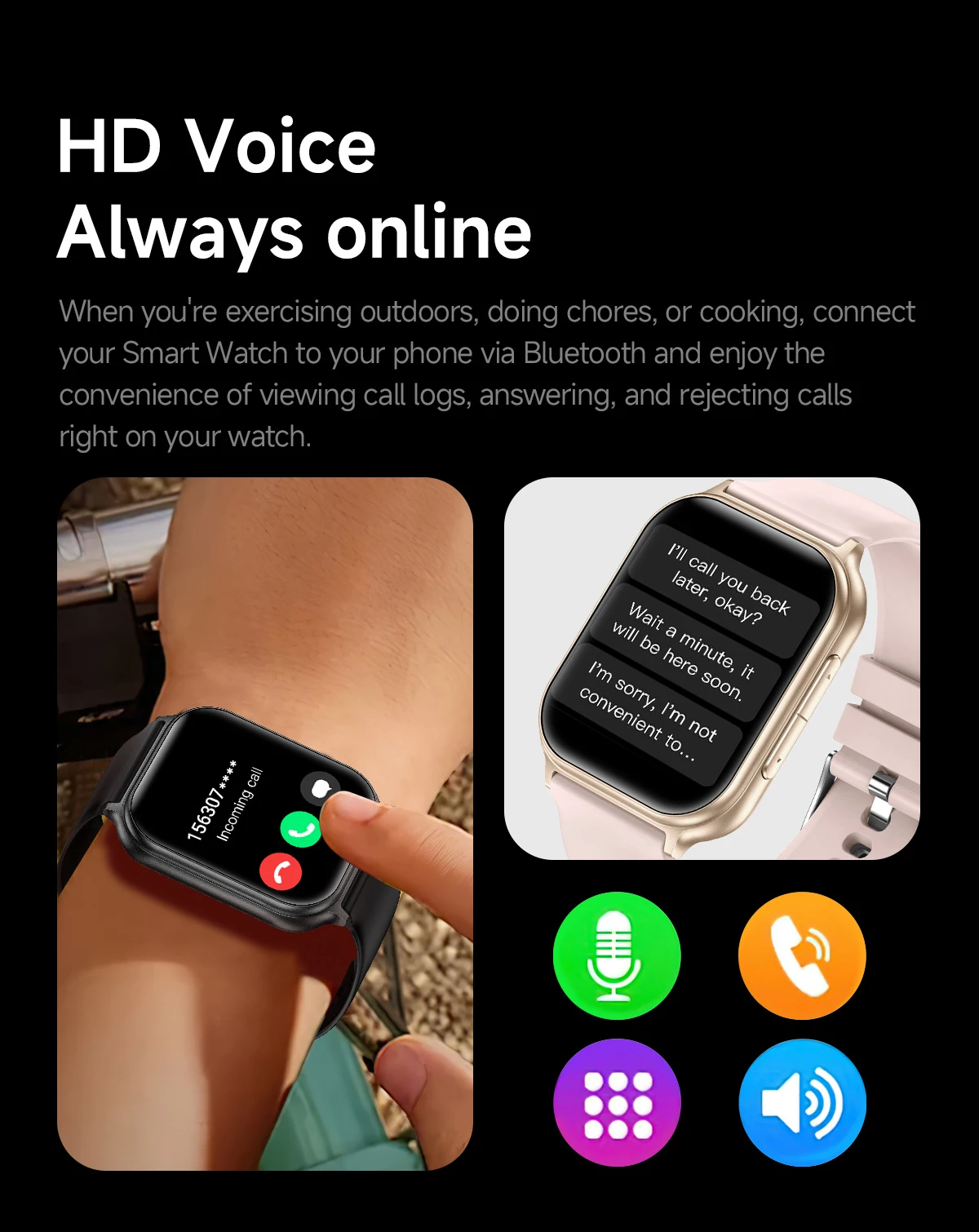 Lige Smartwatch Mit Sprachassistent Und Hd-display Für Sport_voghion.com