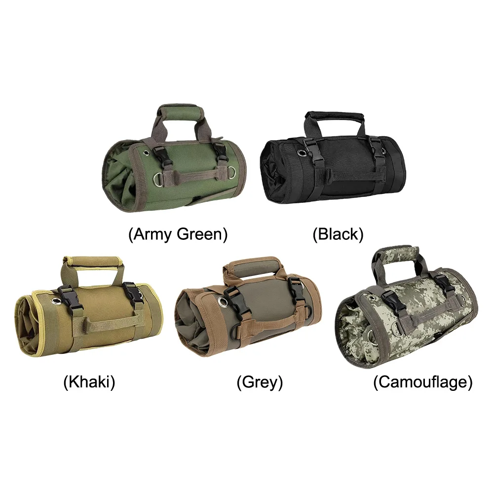 Roll Up Tool Bag Heavy Duty Tool Organizer Multi-Function Portable Tool Roll Bag Oxford Cloth Tool Pouch for Handyman RV Owners