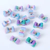 10Pcs/lot Dog Hair Bows Rubber Band Mixed Colors Cat Grooming Hand-made For Pet Puppy Cat Bowknot Mini Accessories 1