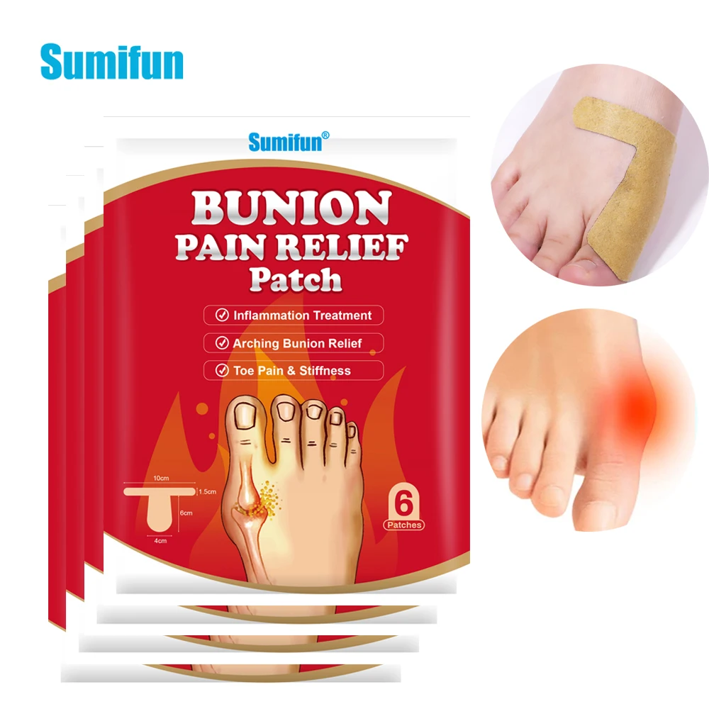 

24/48Pcs Sumifun Bunion Analgesic Patch Gout Hallux Valgus Correct Sticker Toe Finger Swelling Pain Relief Care Medical Plaster