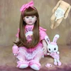 Lifelike Realistic Reborn Baby Girl Doll Toy Full Silicone Body 55 CM 22 Inch Long Hair Princess Toddler Bebe Christmas Gifts 2