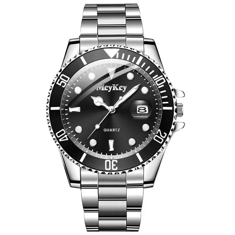 Hot Sale Men's Steel Strap Green Aqua Ghost with Calendar Quartz Watch Classic Men's Watches Fashion Matching Goods - Image 3