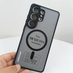 Luxury Shockproof Matte Clear Magnetic Case with Magsafe Wireless Charging - S26 (Black)
