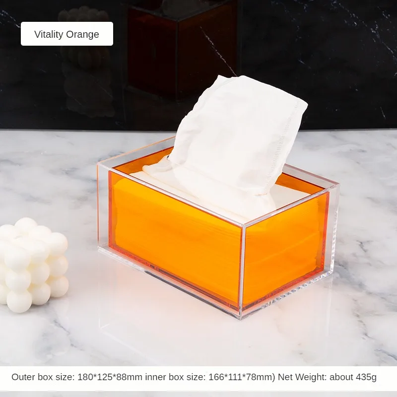 Creative Transparent Acrylic Tissue Box Living Room Paper Box Holder Simple Coffee Table Napkin Storage Box Decorative Ornament 5