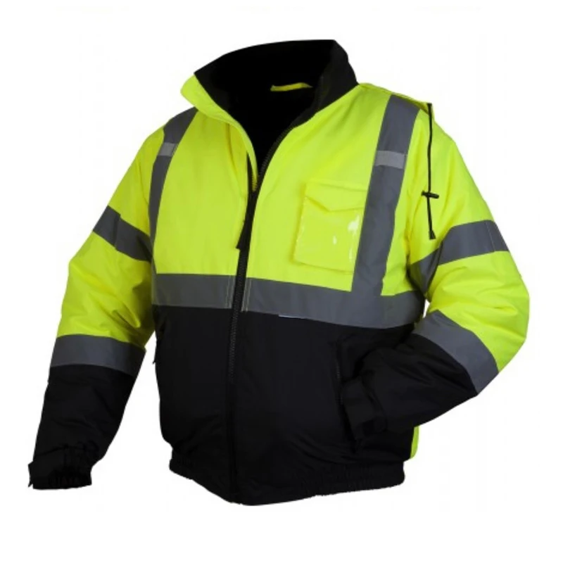 Men's Reflective Safety Jacket With Detachable Liner Winter Jacket Men