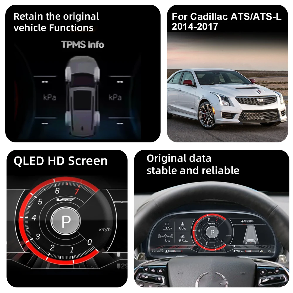Digital Instrument Cluster For Cadillac ATS/ATS-L 2014-2017 Virtual Cockpit Spee
