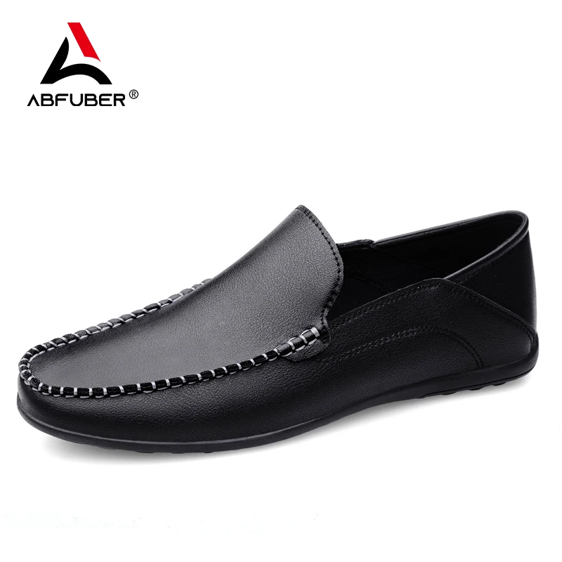 

Super Comfortable Casual Leather Shoes Men Lace-Up Fashion Loafers Men Shoes Summer Breathable Soft Leather White Flats Footwear