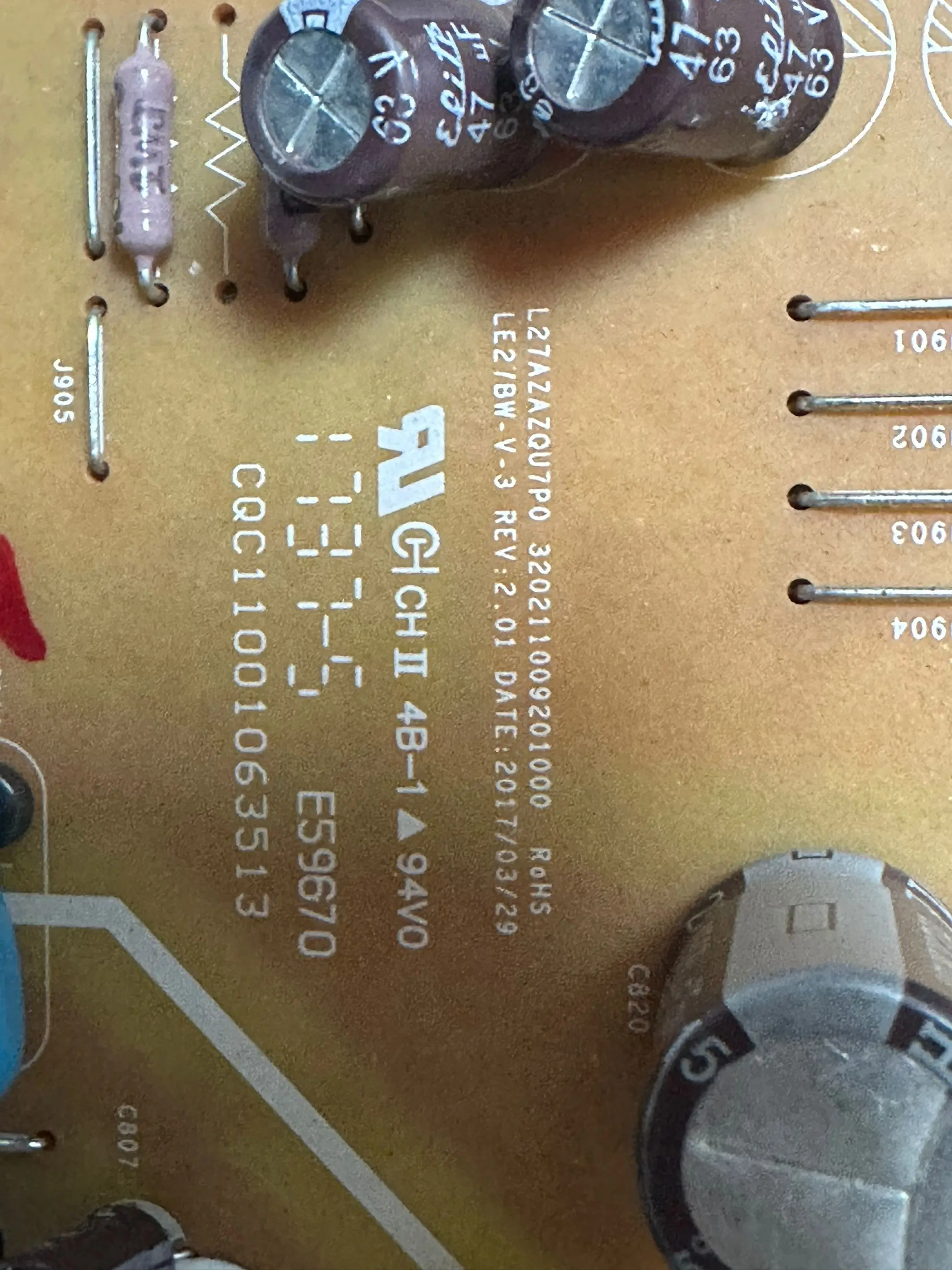 오리지널 VG2719-2K 드라이버 보드, VA2719-2K 파워 보드 LE27BW-V-3