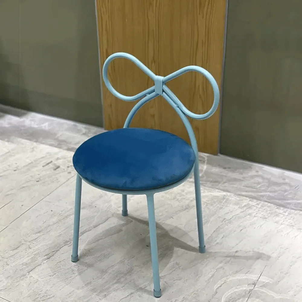 wedding party pink velvet kid chair bow back iron frame cushion small mini children dining chair