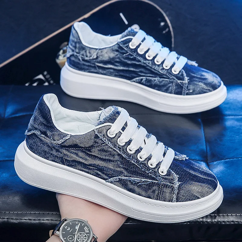 

Men's Canvas Shoes Breathable Casual Shoes Luxury Brand Men Loafers Platform Board Shoe Designer Vulcanized Shoes Male Sneakers