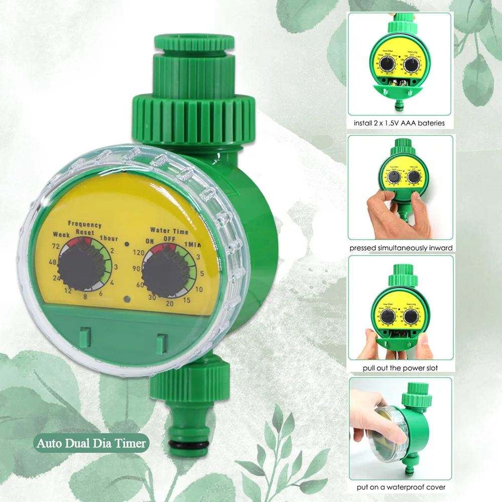 50 Meters Plant Timer Garden Watering System Irrigation 4/7mm Drip Kits Automatic Spray for Plants Adjustable Nozzles 5
