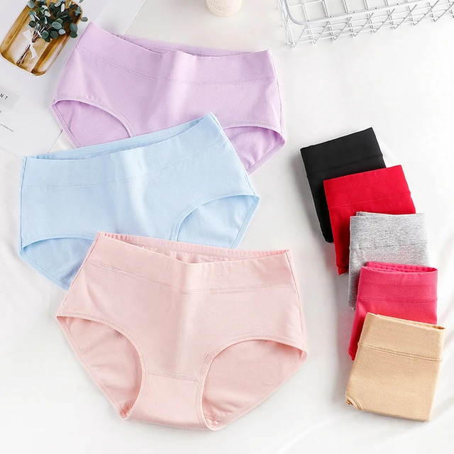 2PCS/Set M-3XL Women's Panties Cotton Underwear Sexy Lingerie Female Underpants  8 Solid Color Large Size Pantys Intimates Briefs